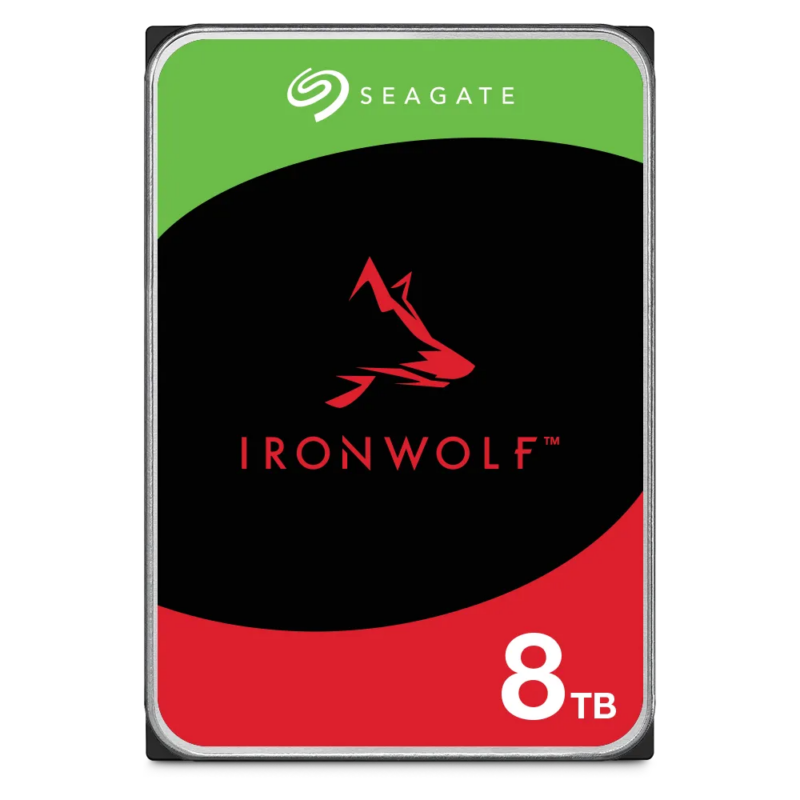 Seagate Ironwolf ST8000VN002 8TB 3.5'' HDD NAS Drives; SATA 6GB/s Interface; 1-8 Bays Supported; MUT: 180TB/Year; RV: Yes; Dual (ST8000VN002)_1