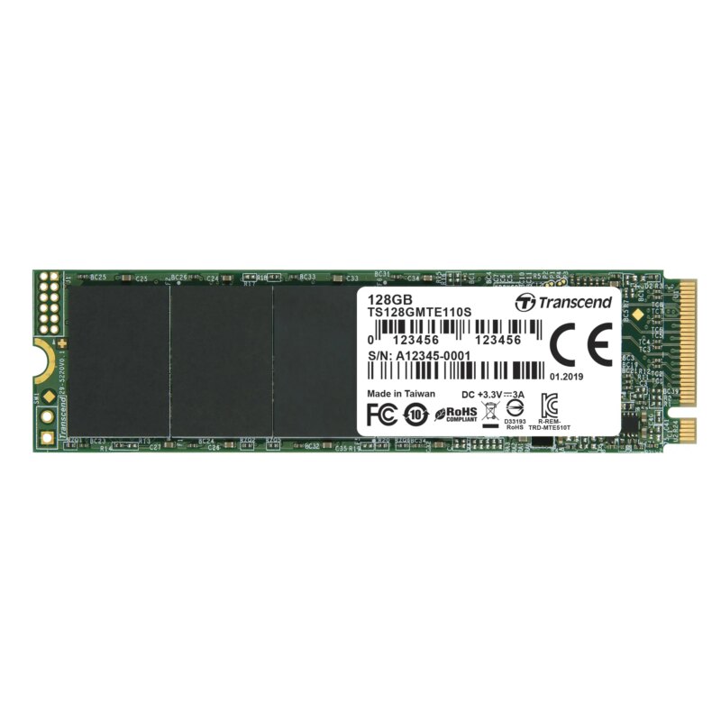 TRANSCEND 128GB  MTE110S PCI-E GEN 3x4 M.2 2280 SSD 3D TLC - 1500 MB/s Read 550 MB/s Write - 50 TBW (TS128GMTE110S)_1