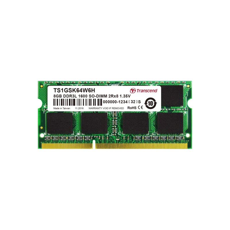 TRANSCEND 8GB LOW VOLTAGE  DUAL VOLTAGE DDR3-1600 SO-DIMM (TS1GSK64W6H)_1