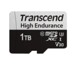 TRANSCEND 350V 1TB HIGH ENDURANCE MICRO SD UHS-I  U3 V30 CLASS10 - READ 100 MB/S - WRITE 60MB/S - WITH SD ADPTOR (TS1TUSD350V)
