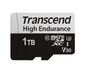 TRANSCEND 350V 1TB HIGH ENDURANCE MICRO SD UHS-I  U3 V30 CLASS10 - READ 100 MB/S - WRITE 60MB/S - WITH SD ADPTOR (TS1TUSD350V)