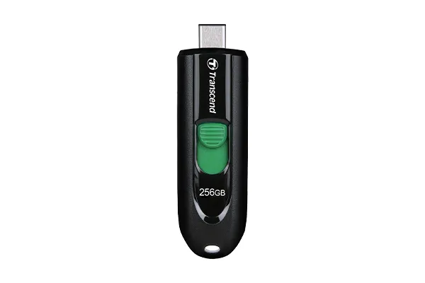 TRANSCEND 256GB JF790C USB C (5Gpbs) CAPLESS FLASH DRIVE - BLACK AND GREEN (TS256GJF790C)