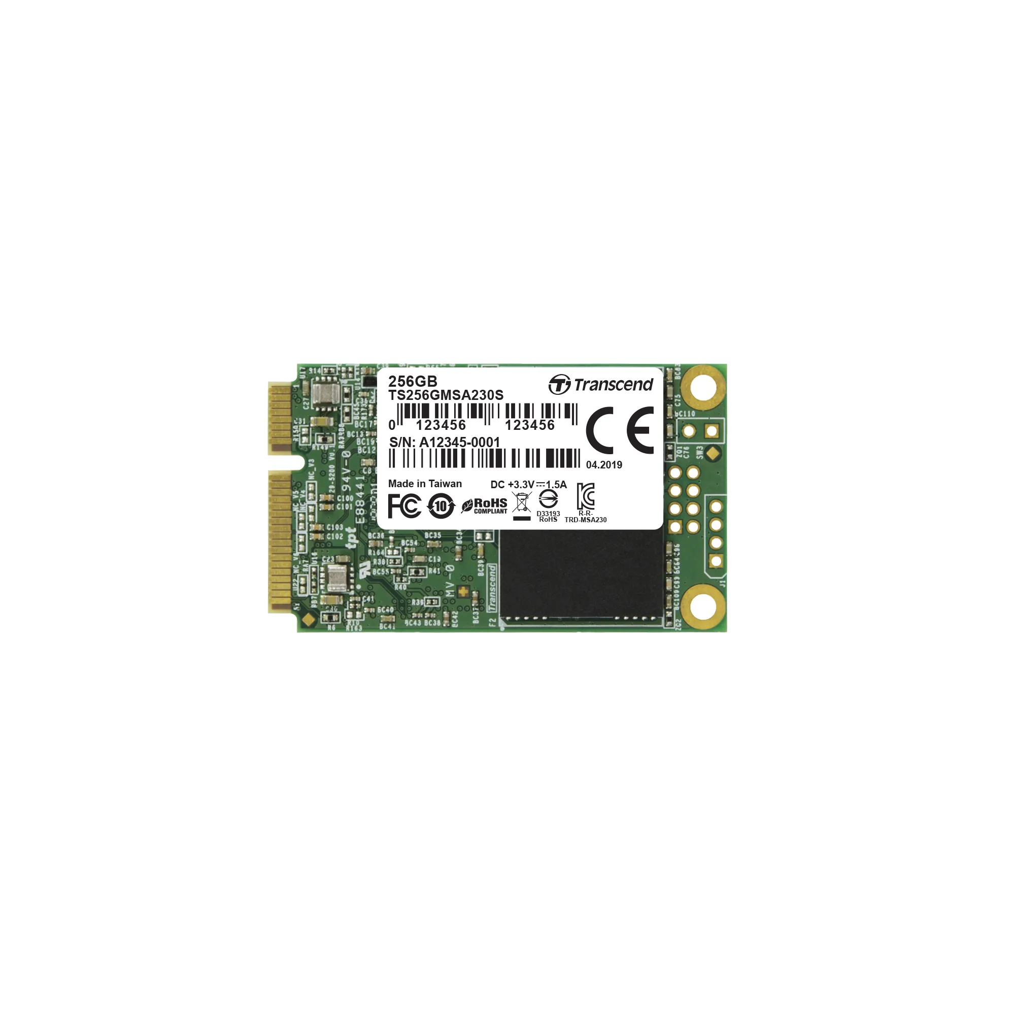 TRANSCEND 256GB MSA230 MSATA SSD (TS256GMSA230S)