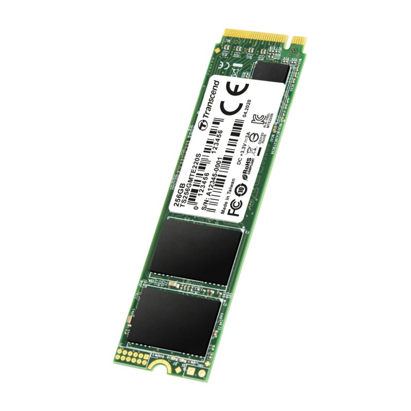 TRANSCEND 256GBMTE220S PCI-E GEN 3x4 NVMe M.2 2280 SSD 3D TLC with DRAM cache - 3300 MB/s Read 1250 MB/s Write - 550 TBW (TS256GMTE220S)_3