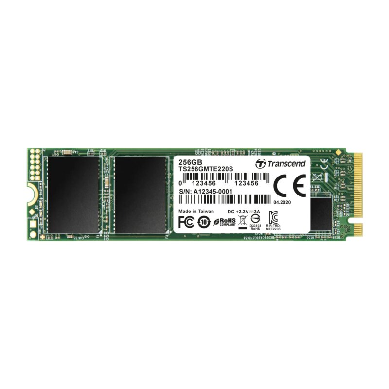 TRANSCEND 256GBMTE220S PCI-E GEN 3x4 NVMe M.2 2280 SSD 3D TLC with DRAM cache - 3300 MB/s Read 1250 MB/s Write - 550 TBW (TS256GMTE220S)_5