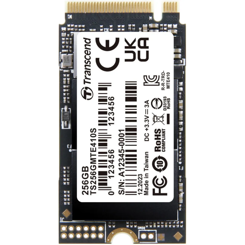 Transcend 256GB MTE410S PCI-E GEN 4x4 M.2 2242 SSD 3D NAND - 3300 MB/s Read 1400 MB/s Write - 150 TBW (TS256GMTE410S)