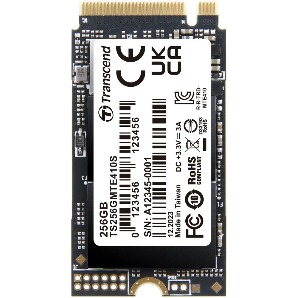 Transcend 256GB MTE410S PCI-E GEN 4x4 M.2 2242 SSD 3D NAND - 3300 MB/s Read 1400 MB/s Write - 150 TBW (TS256GMTE410S)
