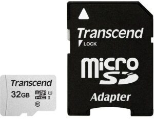 TRANSCEND 300S 32GB MICRO SD UHS-1 U1 CLASS10 - READ 95MB/S - WRITE 45MB/S WITH ADAPTOR -TLC (TS32GUSD300S-A)