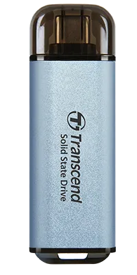 TRANSCEND 512 GB ESD300C USB3.2 TYPE C (USB 10Gbps) OTG COMPACT PORTABLE SSD  - Read 1050MB/s Write 950 MB/s -Baby Blue (TS512GESD300C)