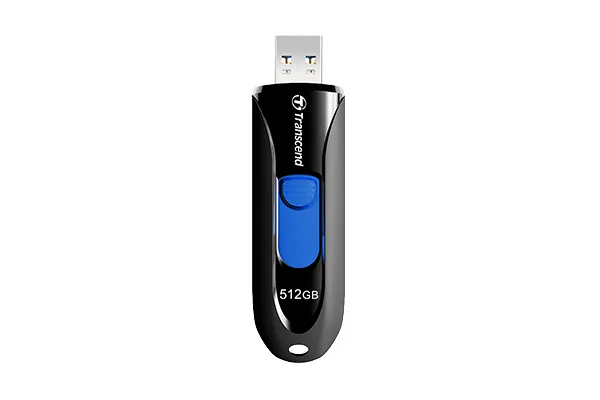 TRANSCEND 512GB JF790 USB3.1 GEN 1 CAPLESS FLASH DRIVE - BLACK AND BLUE (TS512GJF790K)