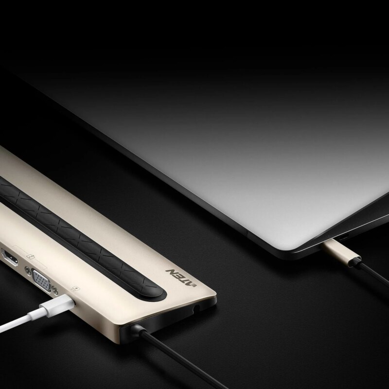 ATEN Dock; 15'' USB-C Multiport Dock;  - 2 x USB 2.0; 3 x USB3.2 Type A; 1 x USB3.2 Type C; 2 x HDMI; 1 x VGA; 1 x RJ45 female (UH3237)_10