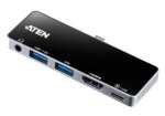 ATEN Dock; USB-C 5-in-1 Travel Dock with Power Pass-Through - 1 x audio port; 2 x USB Type-A ports; 1 x HDMI; 1 x USB-C (UH3238)