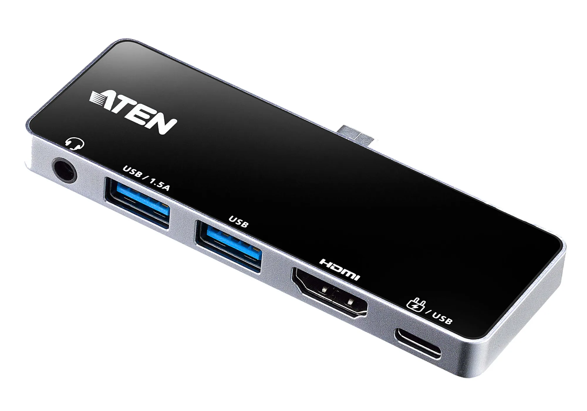ATEN Dock; USB-C 5-in-1 Travel Dock with Power Pass-Through - 1 x audio port; 2 x USB Type-A ports; 1 x HDMI; 1 x USB-C (UH3238)
