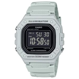 Casio Timeless Collection Sport Illuminator Wr 50m. Alarm. Chronograph - Grey (W-218H-8BVEF) Men's Watch_main