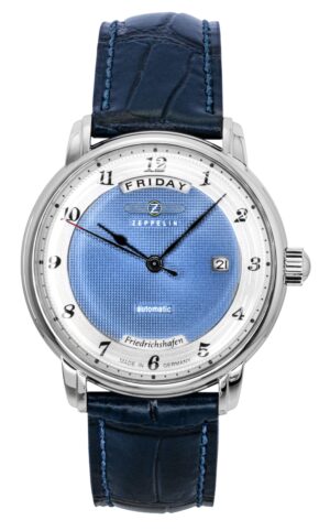 Zeppelin Friedrichshafen Blue Leather Strap Blue Dial Automatic 85623 Men's Watch
