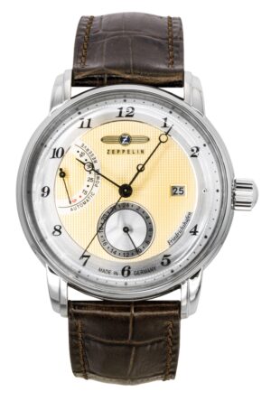Zeppelin Friedrichshafen Brown Leather Strap Gold Dial Automatic 85905 Men's Watch