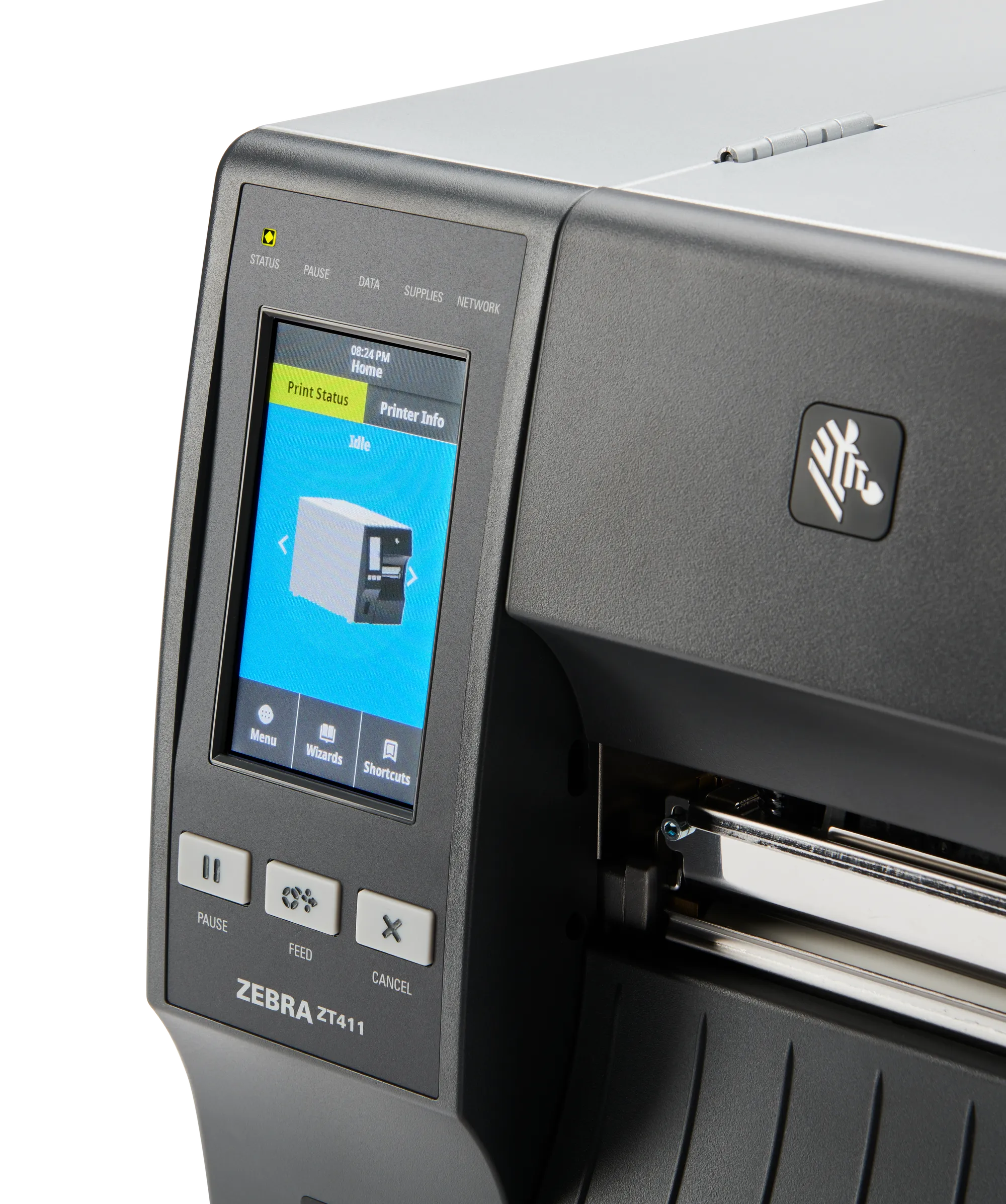 TT Printer ZT411; 4''; 203 dpi; Euro and UK cord; Serial; USB; 10/100 Ethernet; Bluetooth 4.1/MFi; USB Host; EZPL (ZT41142-T0E0000Z)