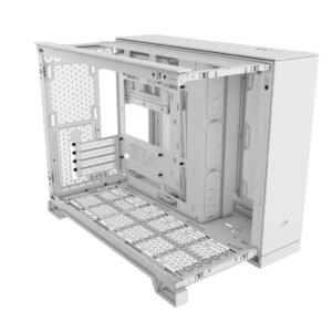 iCUE 2500X Micro ATX White Dual Chamber PC Case; 2x 2.5'' Drive Bays; 2x 3.5''; Up to 360mm Radiator compatible (CC-9011266-WW)