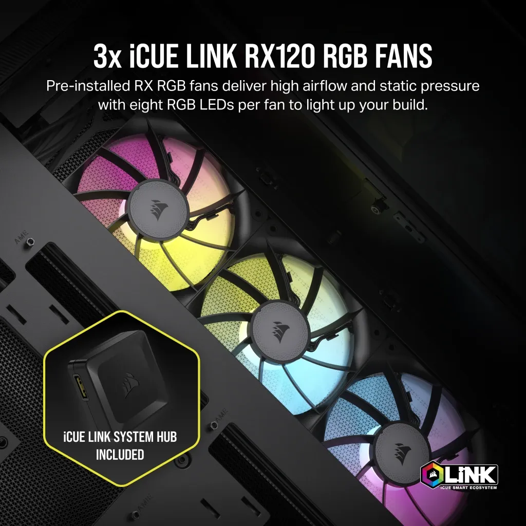 6500X RGB Mid-Tower Black Dual Chamber PC Case; 2x 3.5'' |  2x 2.5'' Drive Bays; 360mm Radiator compatible; 3x 120mm fan incl (CC-9011269-WW)