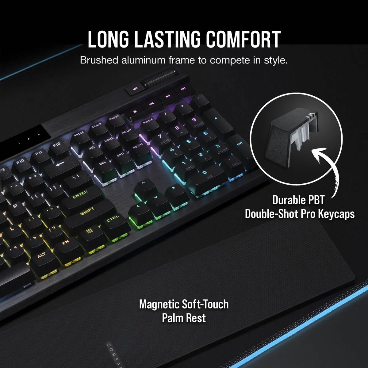 Corsair K70 PRO RGB Optical-Mechanical Gaming Keyboard - Corsair OPX switches - Black (CH-910941A-NA)