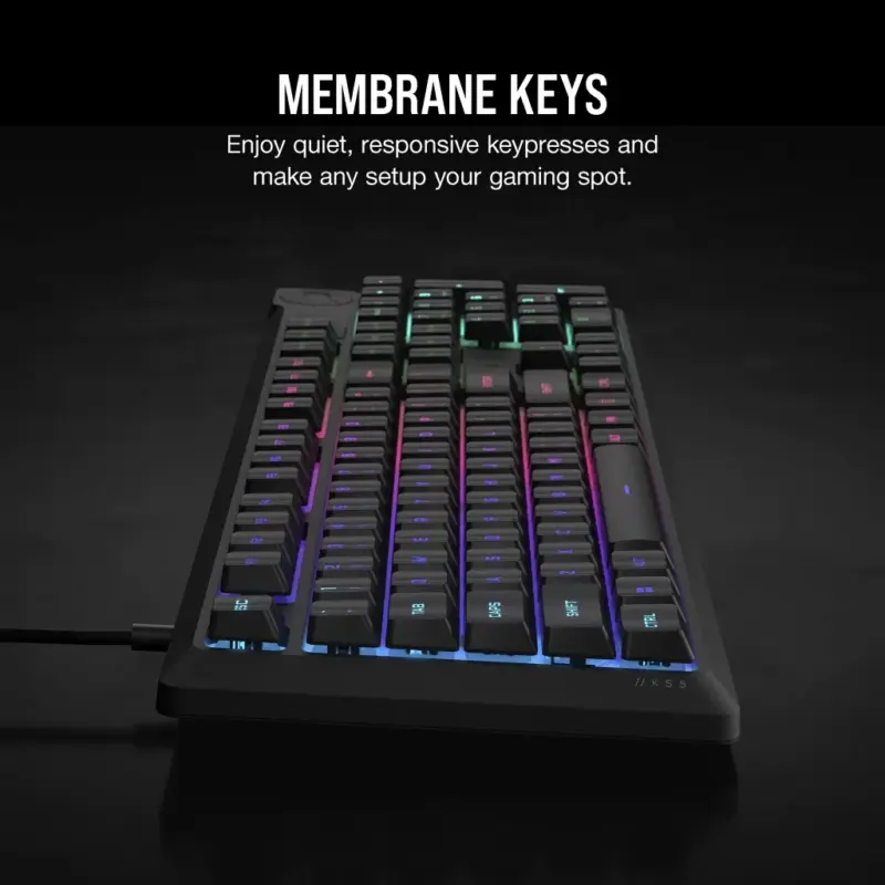 Corsair K55 Core Gaming Keyboard; Backlit Zoned RGB LED; Rubberdome (CH-9226C65-NA)_5