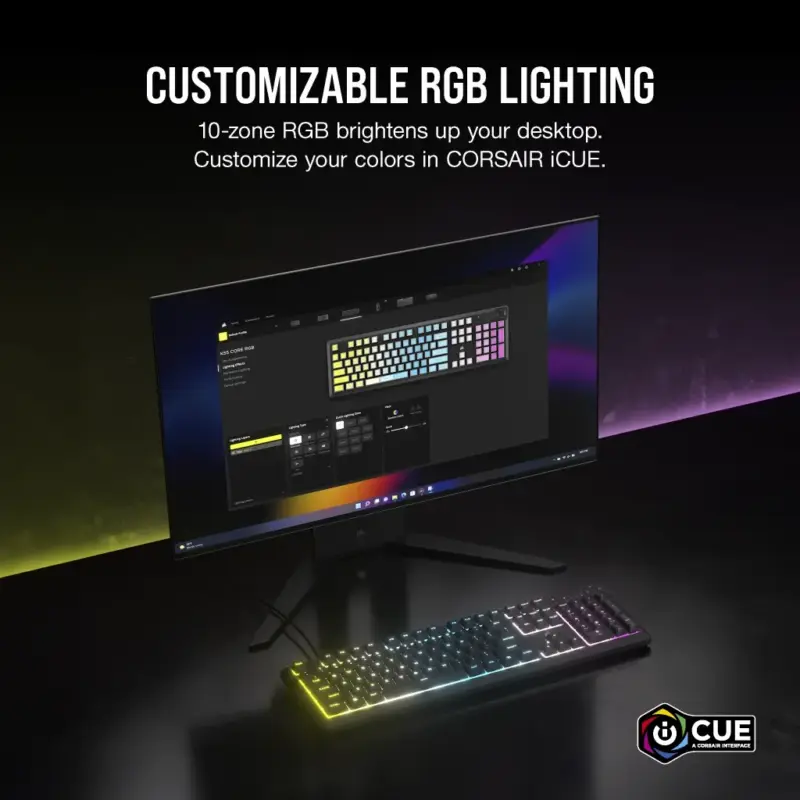 Corsair K55 Core Gaming Keyboard; Backlit Zoned RGB LED; Rubberdome (CH-9226C65-NA)_8