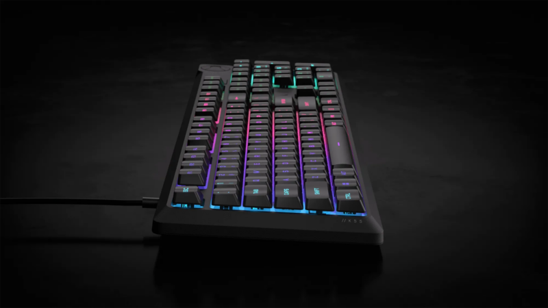 Corsair K55 Core Gaming Keyboard; Backlit Zoned RGB LED; Rubberdome (CH-9226C65-NA)