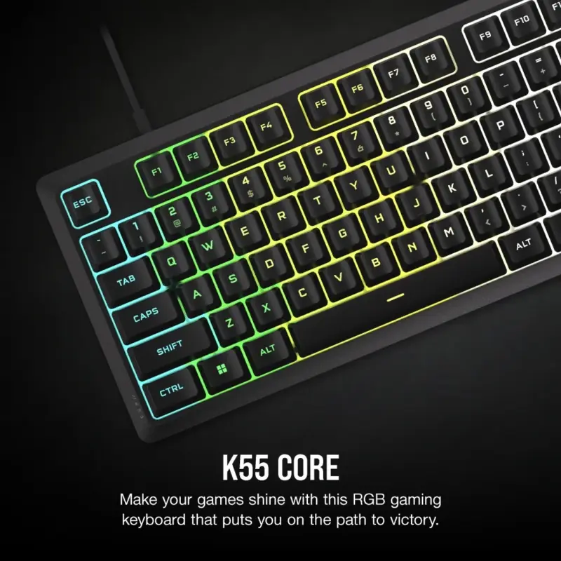 Corsair K55 Core Gaming Keyboard; Backlit Zoned RGB LED; Rubberdome (CH-9226C65-NA)_9