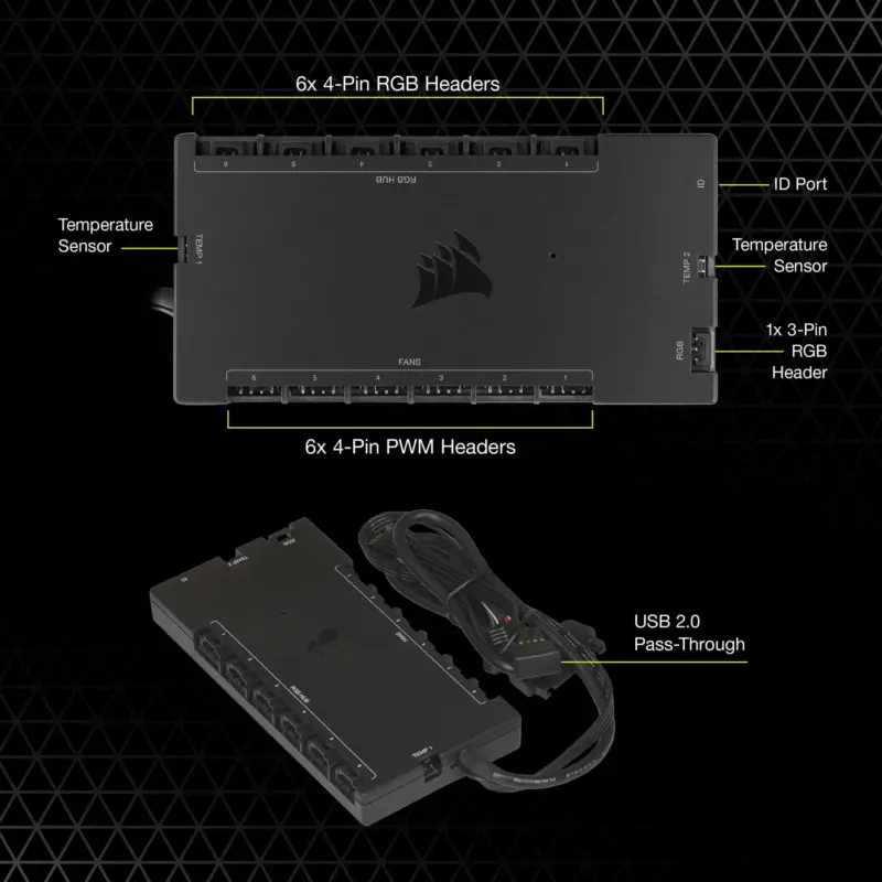 Corsair iCUE Commander CORE XT - Digital Fan Speed and RGB Lighting Controller.  6x Fan; 6x RGB (CL-9011112-WW)_2