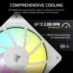 Corsair RS120 ARGB 120mm PWM Fans Triple Pack – White (CO-9050185-WW)