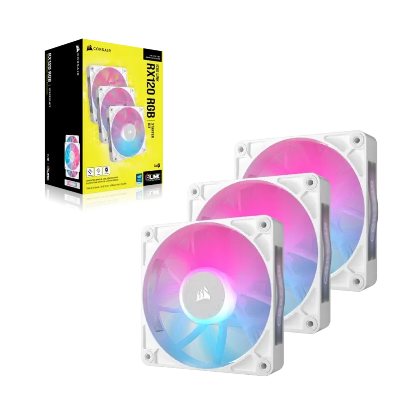 Corsair RX RGB Series; iCUE LINK RX120 RGB White; 120mm Fan; Triple Pack (CO-9051022-WW)_1