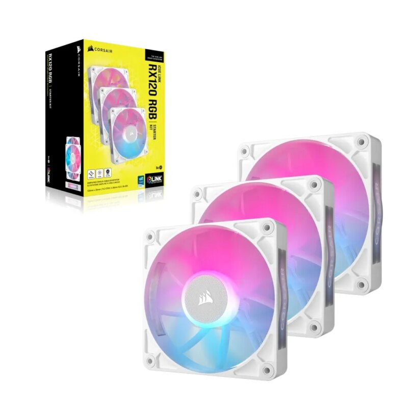 Corsair RX RGB Series; iCUE LINK RX120 RGB White; 120mm Fan; Triple Pack (CO-9051022-WW)_13