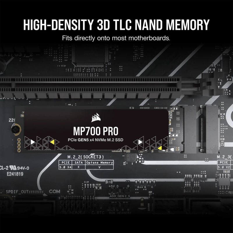 Corsair MP700 PRO 2TB M.2 NVMe PCIe Gen. 5 x4 SSD (no heatsink); Read Up To 12 400MB/s; Write up to 11 800MB/s (CSSD-F2000GBMP700PNH)_3