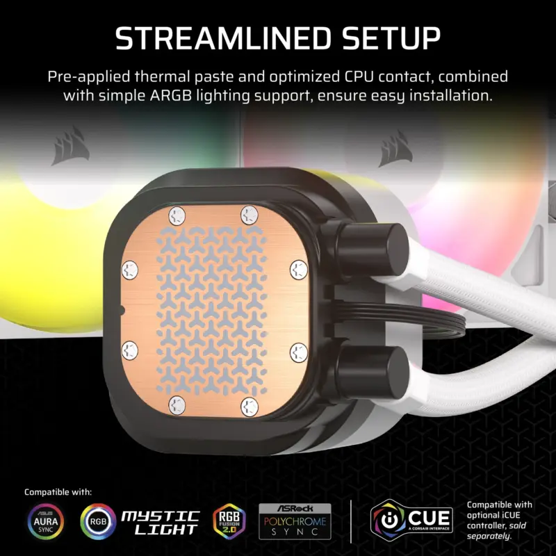 Corsair NAUTILUS 240 ARGB White; 240mm Radiator; Liquid CPU Cooler; Intel® LGA 1851/1700; AMD® AM5/AM4 (CW-9060094-WW)_11