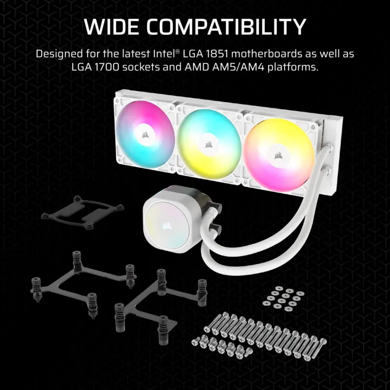 Corsair NAUTILUS 240 ARGB White; 240mm Radiator; Liquid CPU Cooler; Intel® LGA 1851/1700; AMD® AM5/AM4 (CW-9060094-WW)_7