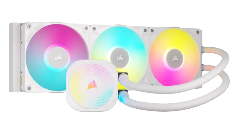 Corsair iCUE LINK TITAN 360 RX RGB Liquid CPU Cooler - White _ RX120 RGB Fans _ Fits Intel LGA 1851/1700; AMD® AM5/AM4. (CW-9061021-WW)