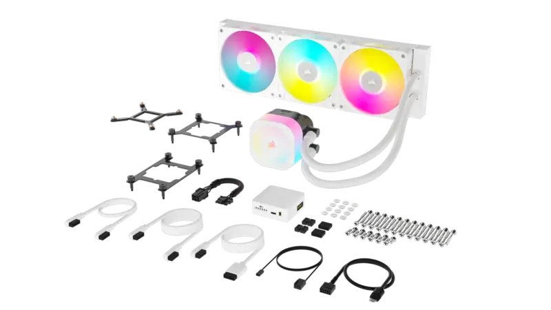 Corsair iCUE LINK TITAN 360 RX RGB Liquid CPU Cooler - White _ RX120 RGB Fans _ Fits Intel LGA 1851/1700; AMD® AM5/AM4. (CW-9061021-WW)_9