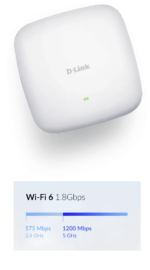 Wireless AX1800 Wi-Fi 6 (2 x 2 Concurrent Dual Band) 802.3at PoE APWi-Fi offers high transfer speeds 1800mbps Ceiling AP (DAP-X2810)_5