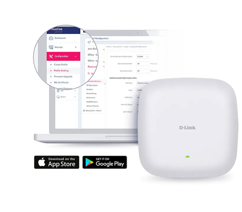 Wireless AX1800 Wi-Fi 6 (2 x 2 Concurrent Dual Band) 802.3at PoE APWi-Fi offers high transfer speeds 1800mbps Ceiling AP (DAP-X2810)