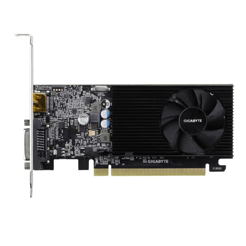 GIGABYTE nVidia GeForce GT 1030 - 2GB GDDR4; 64-Bit Memory Bus; PCI Express 2.0; 1x Dual-Link DVI-D; 1x HDMI; Low Profile (GV-N1030D4-2GL)