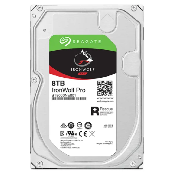 Seagate Ironwolf Pro ST8000NT001 8TB 3.5'' HDD NAS Drives 7200 RPM; SATA 6GB/s Interface; 256MB Cache;550TB/Year; Unlimited Bays (ST8000NT001)