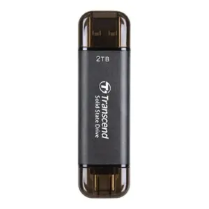 TRANSCEND 128 GB ESD310C USB3.2 TYPE A & C (USB 10Gbps) OTG COMPACT PORTABLE SSD  - Read 1050MB/s Write 950 MB/s - Black (TS128GESD310C)