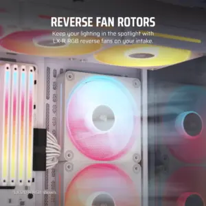 CORSAIR LX-R RGB Series; iCUE LINK LX140-R RGB White; 140mm RGB Fan; Single Fan. (CO-9051055-WW)
