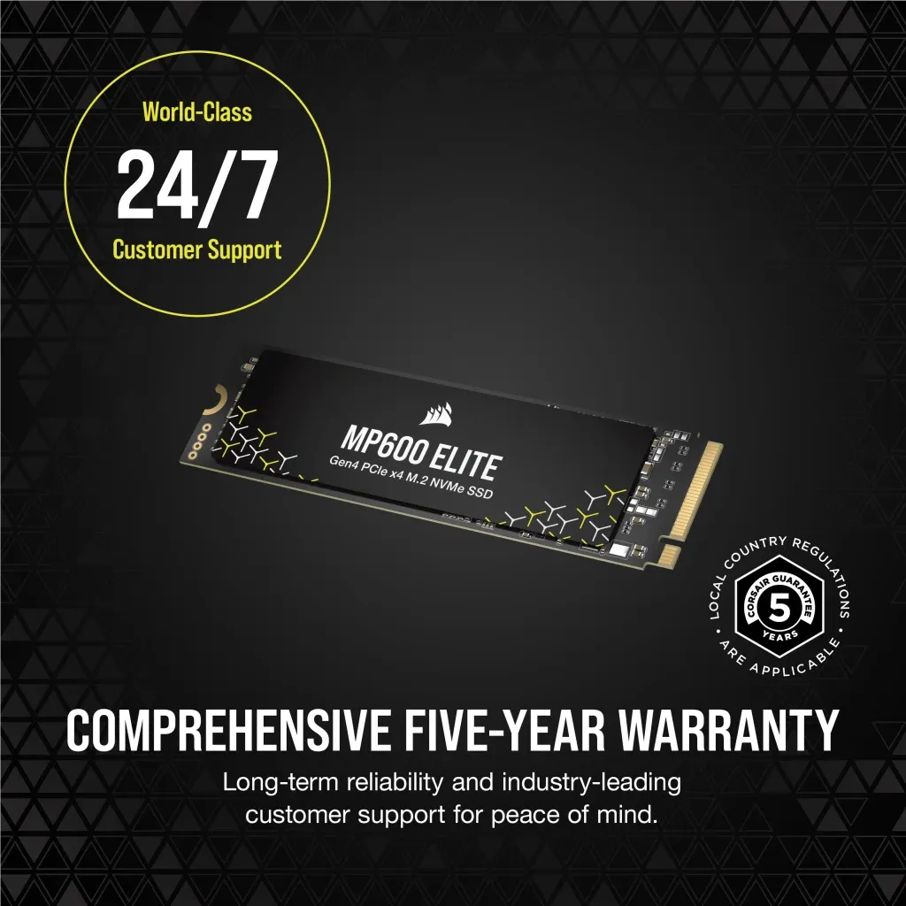Corsair MP600 ELITE 2TB Gen4 PCIe x4 NVMe M.2 SSD (no heatsink); Read Up To 7000MB/s; Write up to 6500MB/s (CSSD-F2000GBMP600ENH) 1 Corsair MP600 ELITE 2TB Gen4 PCIe x4 NVMe M.2 SSD (no heatsink); Read Up To 7000MB/s; Write up to 6500MB/s (CSSD-F2000GBMP600ENH)
