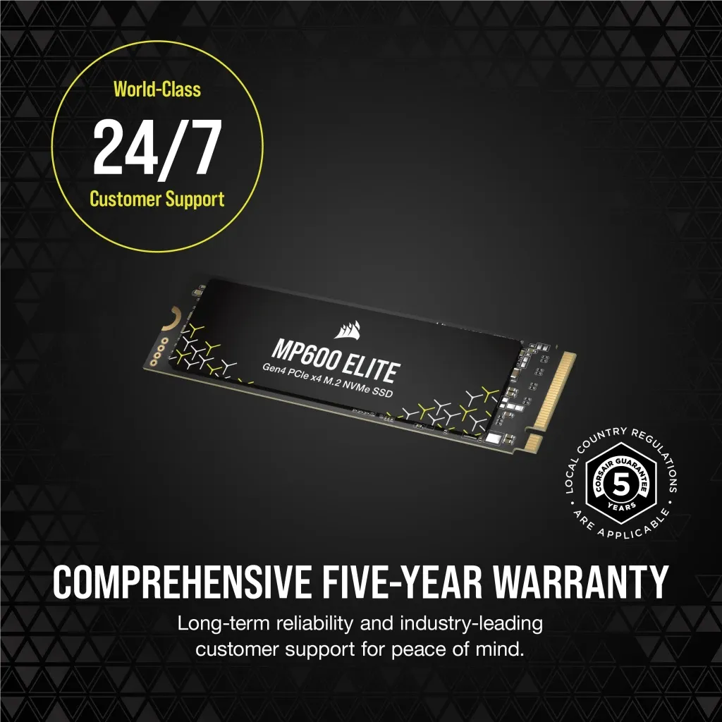 Corsair MP600 ELITE 2TB Gen4 PCIe x4 NVMe M.2 SSD (no heatsink); Read Up To 7000MB/s; Write up to 6500MB/s (CSSD-F2000GBMP600ENH) 2 Corsair MP600 ELITE 2TB Gen4 PCIe x4 NVMe M.2 SSD (no heatsink); Read Up To 7000MB/s; Write up to 6500MB/s (CSSD-F2000GBMP600ENH) - Image 2