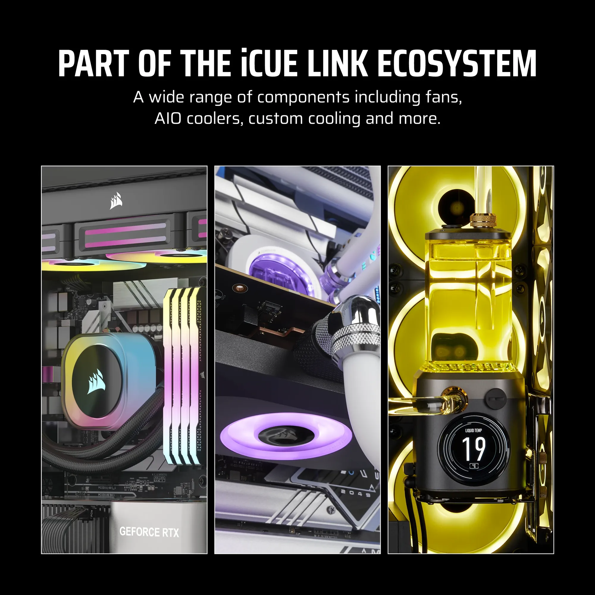 CORSAIR LX-R RGB Series; iCUE LINK LX120-R RGB; 120mm RGB Fan; Triple Fan Kit. (CO-9051050-WW) CORSAIR LX-R RGB Series; iCUE LINK LX120-R RGB; 120mm RGB Fan; Triple Fan Kit. (CO-9051050-WW)