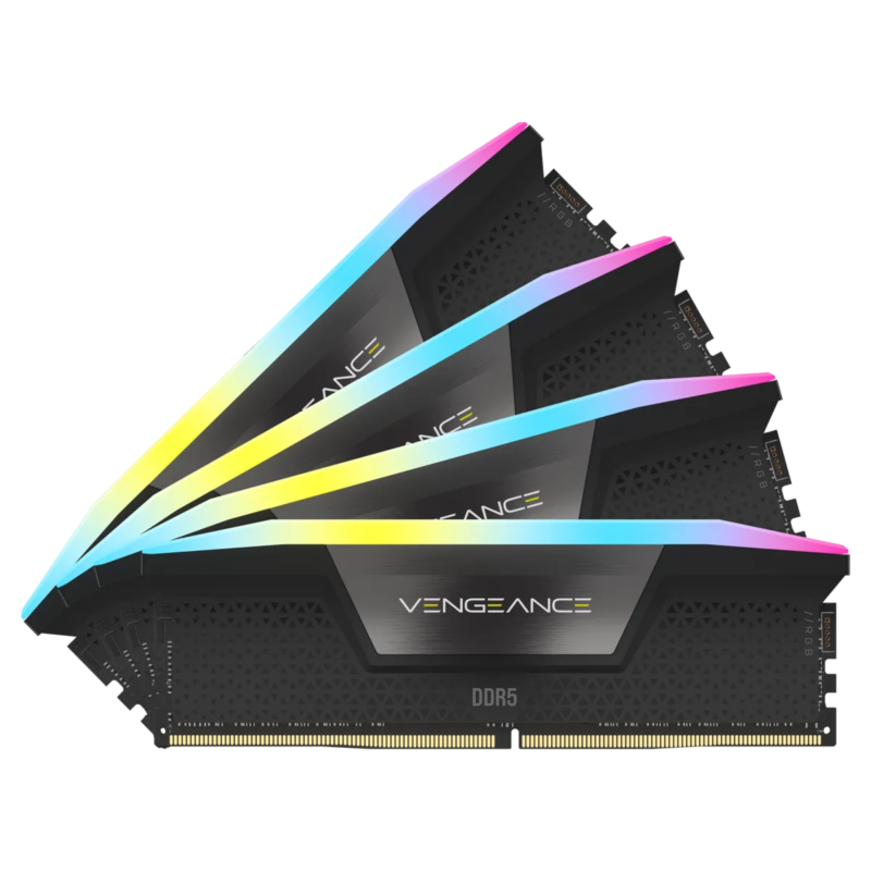 Corsair VENGEANCE RGB DDR5 64GB (4 x 16GB) DDR5 6600 CL32-39-39-76 1.40V Intel XMP - BLACK (CMH64GX5M4B6600C32) Corsair VENGEANCE RGB DDR5 64GB (4 x 16GB) DDR5 6600 CL32-39-39-76 1.40V Intel XMP - BLACK (CMH64GX5M4B6600C32)