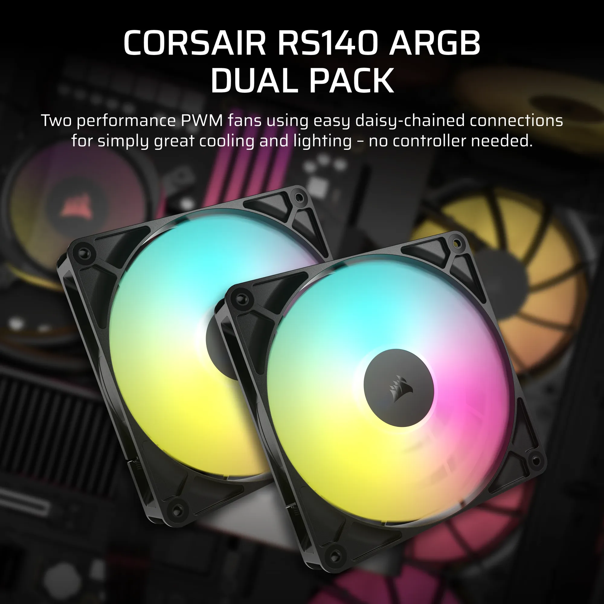 Corsair RS140 ARGB 140mm PWM Fan (CO-9050182-WW) 3 Corsair RS140 ARGB 140mm PWM Fan (CO-9050182-WW) - Image 3