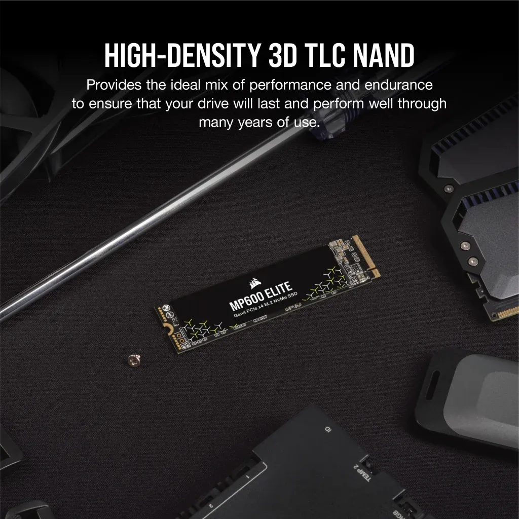 Corsair MP600 ELITE 2TB Gen4 PCIe x4 NVMe M.2 SSD (no heatsink); Read Up To 7000MB/s; Write up to 6500MB/s (CSSD-F2000GBMP600ENH) 6 Corsair MP600 ELITE 2TB Gen4 PCIe x4 NVMe M.2 SSD (no heatsink); Read Up To 7000MB/s; Write up to 6500MB/s (CSSD-F2000GBMP600ENH) - Image 6