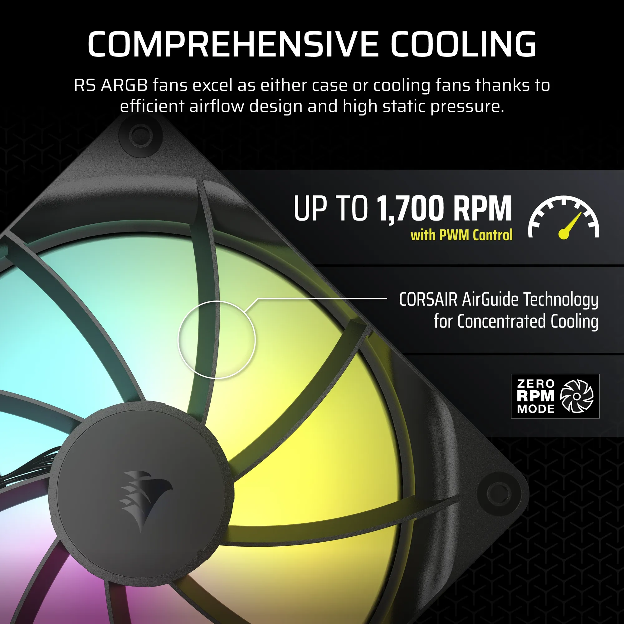 Corsair RS140 ARGB 140mm PWM Fan (CO-9050182-WW) 4 Corsair RS140 ARGB 140mm PWM Fan (CO-9050182-WW) - Image 4